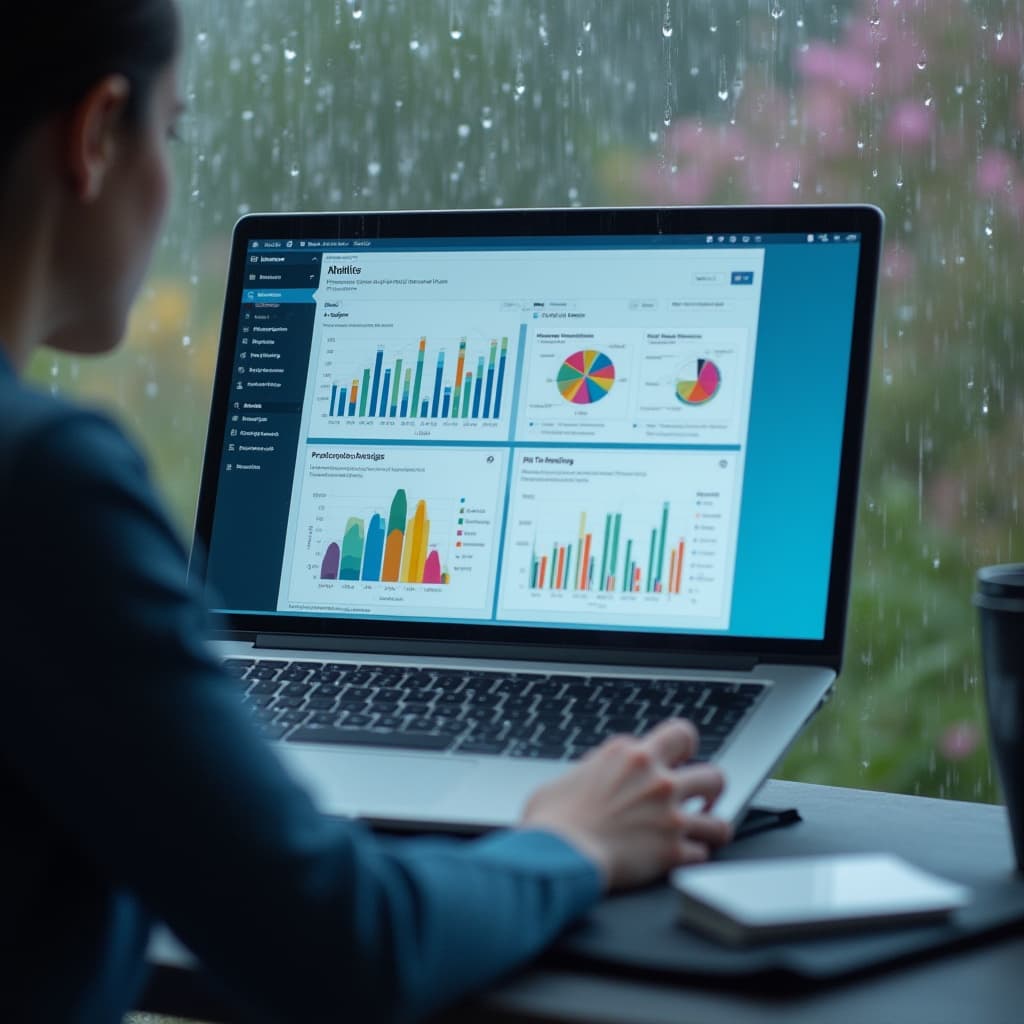 Data visualization of predictive HR analytics, forecasting employee trends and workforce needs.
