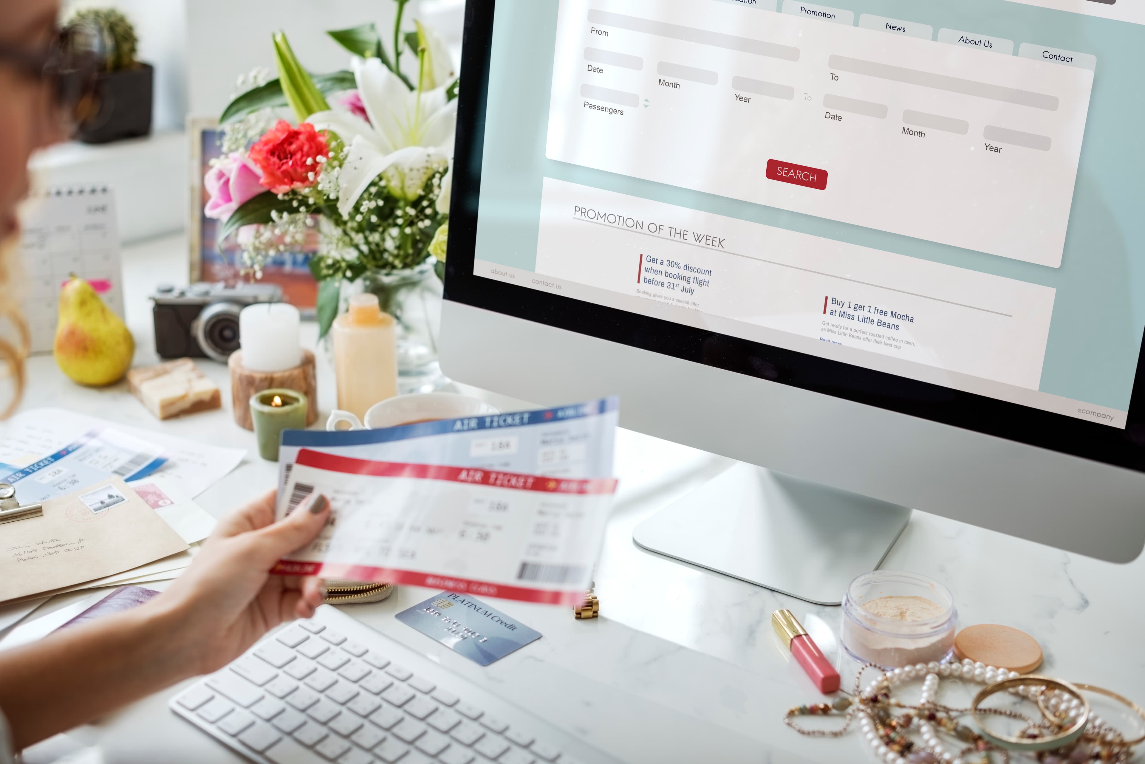 Smartphone displaying an airline booking app interface, showcasing mobile reservation systems.