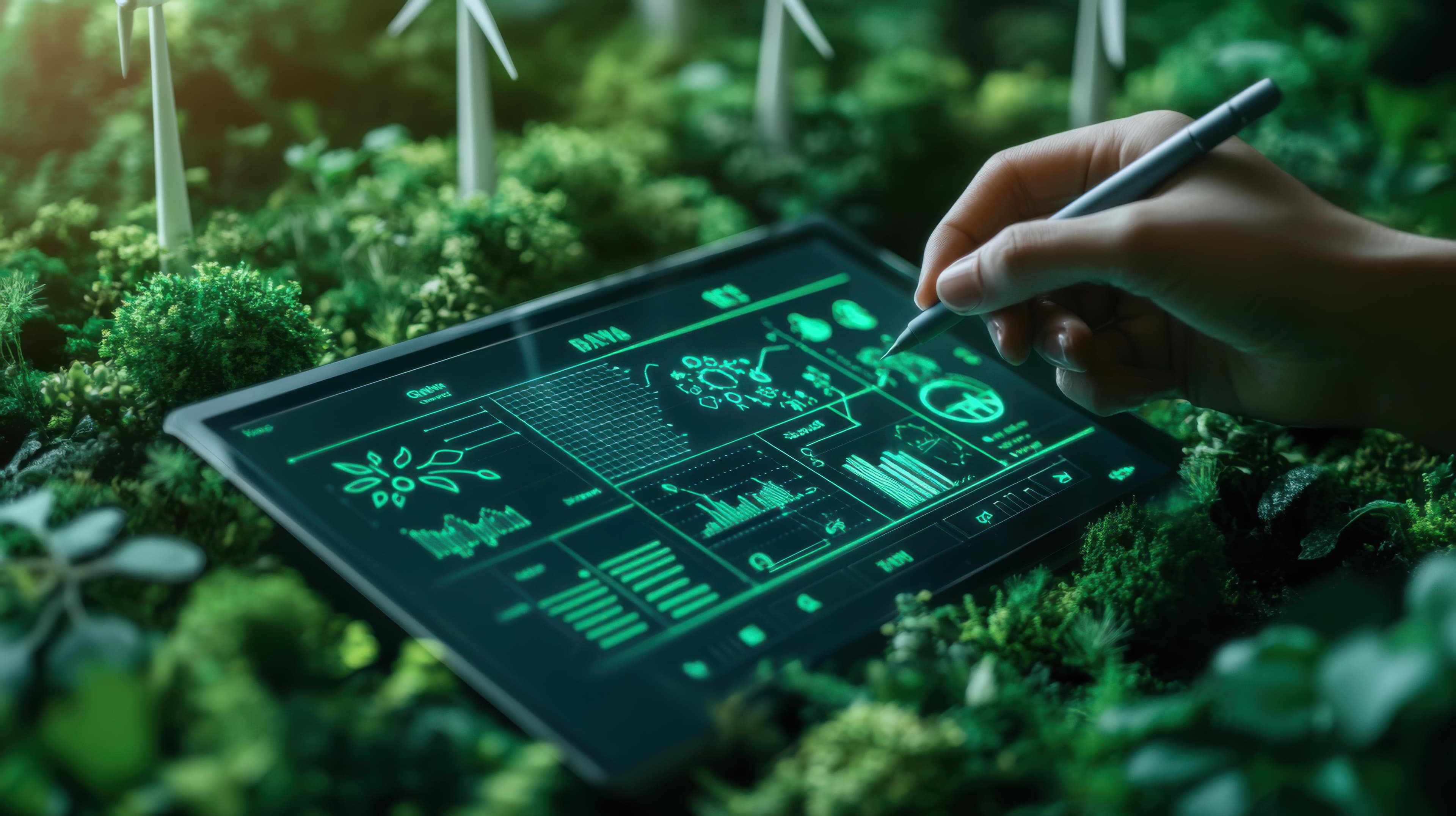Dashboard interface of an Environmental Management System showing compliance data.
