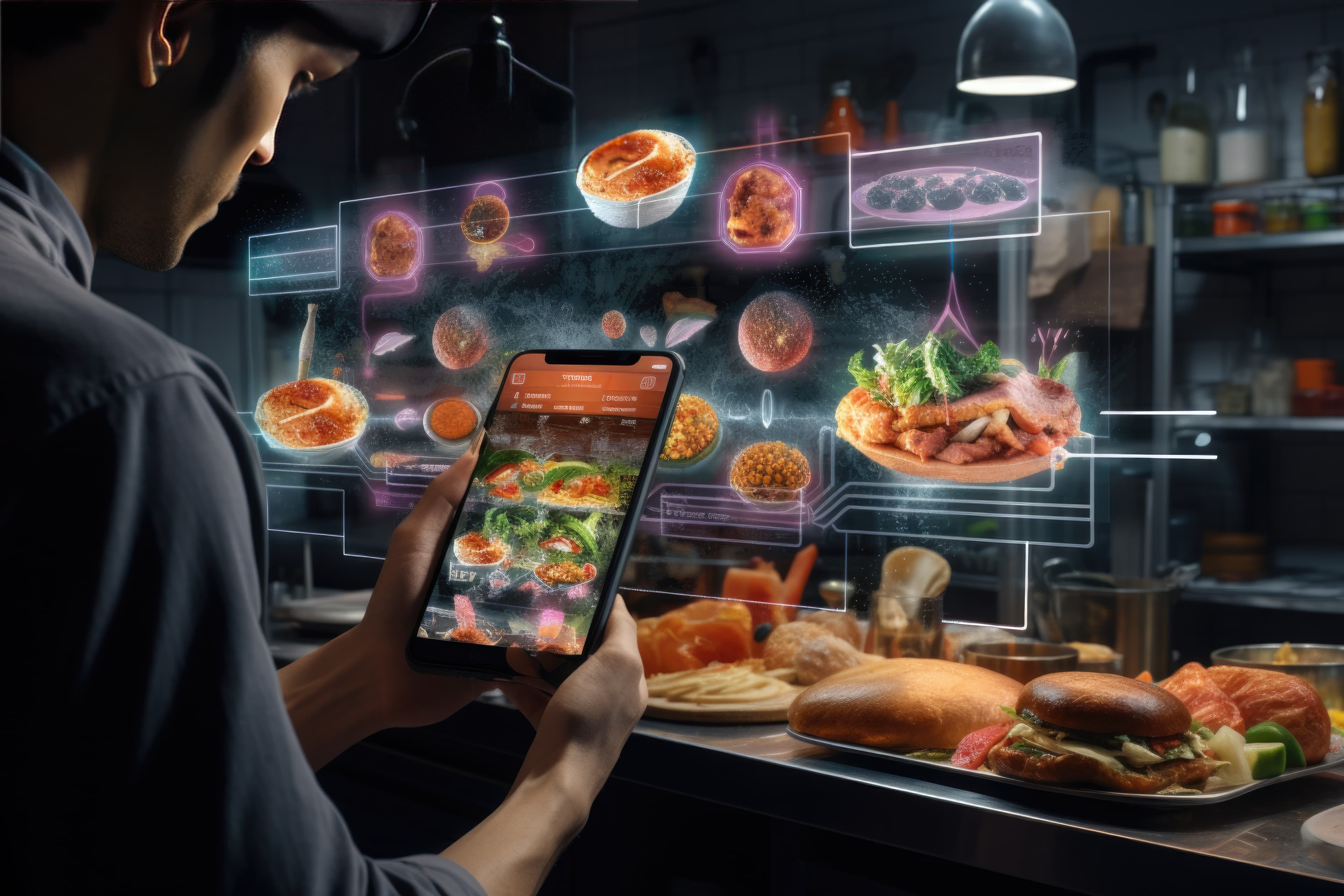 Tablet showing a food delivery optimization app interface.