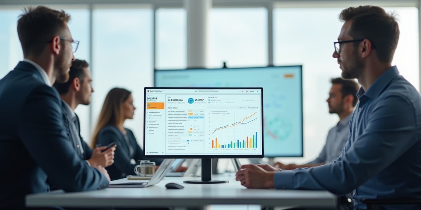 Performance management dashboard with goals and feedback metrics.