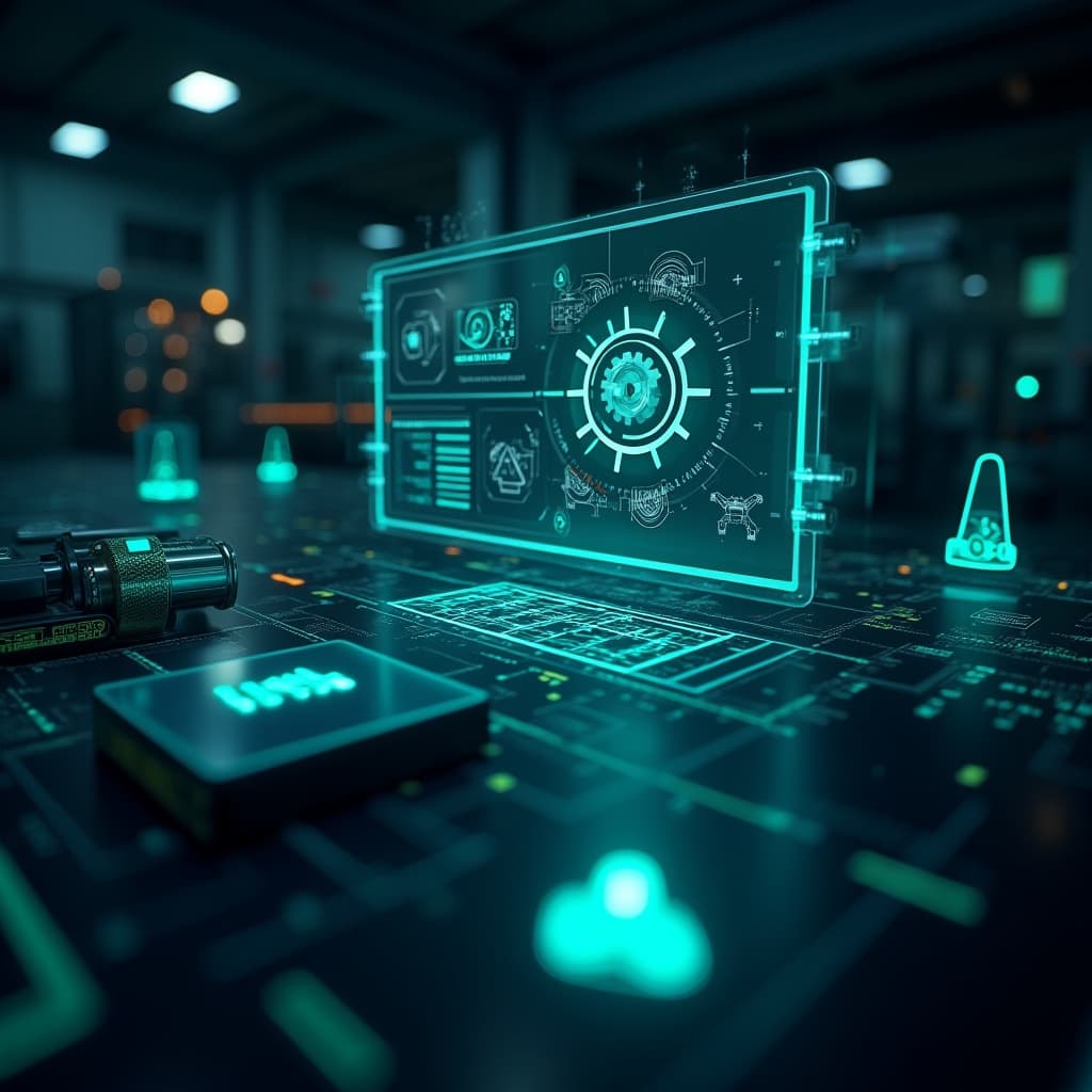 Industrial sensor connected to a data dashboard.